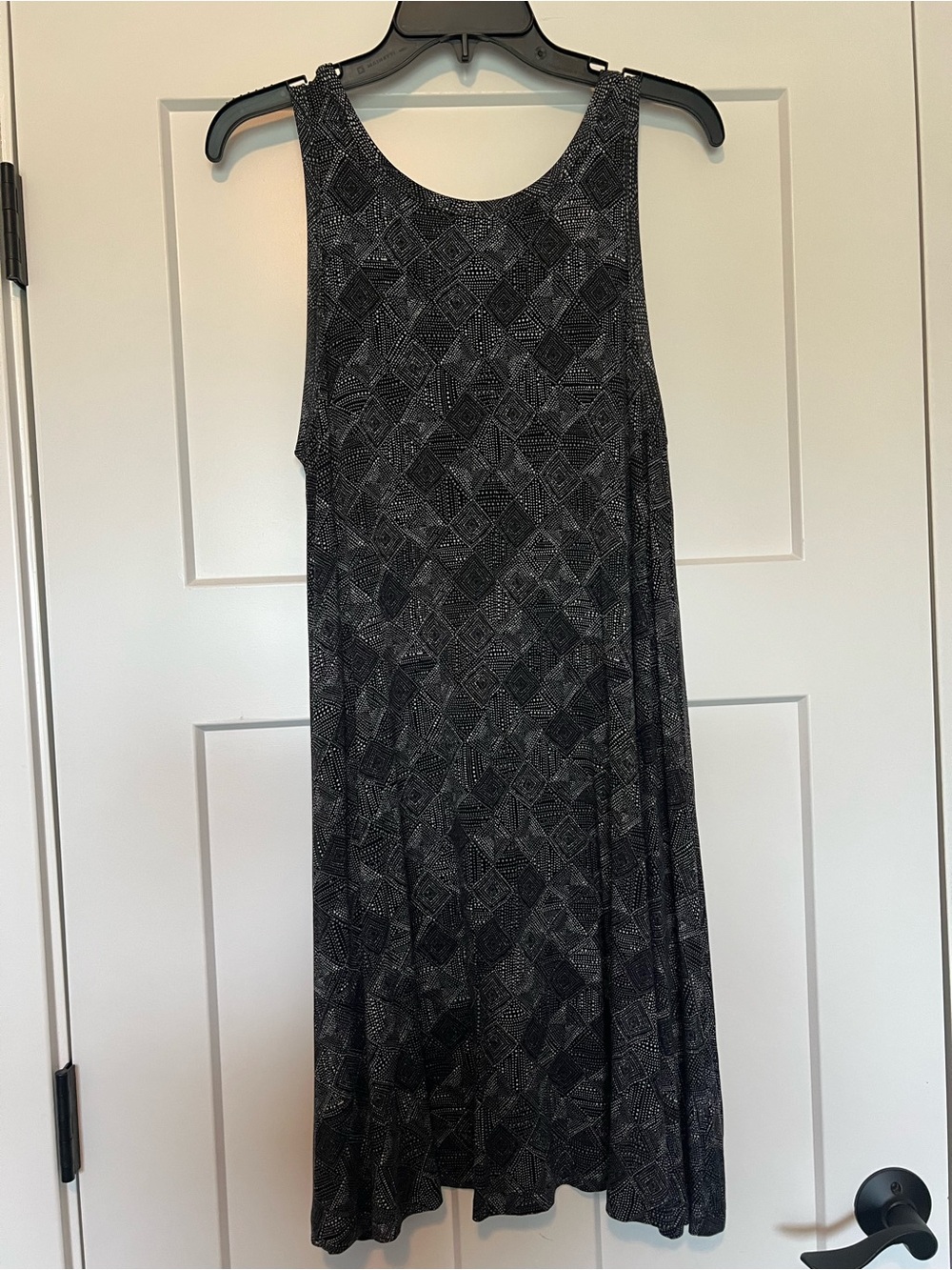 Old Navy Black and Gray Geometric Tank Dress